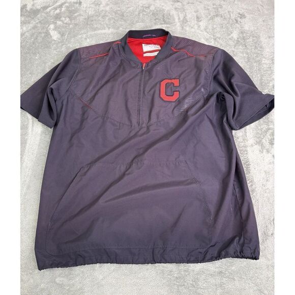 Cleveland Guardians Team Issued Short Sleeve Windbreaker Jacket Men's Medium - Picture 1 of 13